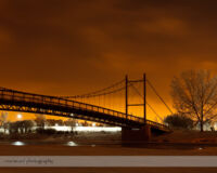 The GC King Pedestrian Bridge at Centenary Park at Night
