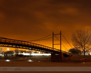 The GC King Pedestrian Bridge at Centenary Park at Night