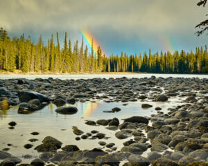 Double Rainbow over the Athabasca River